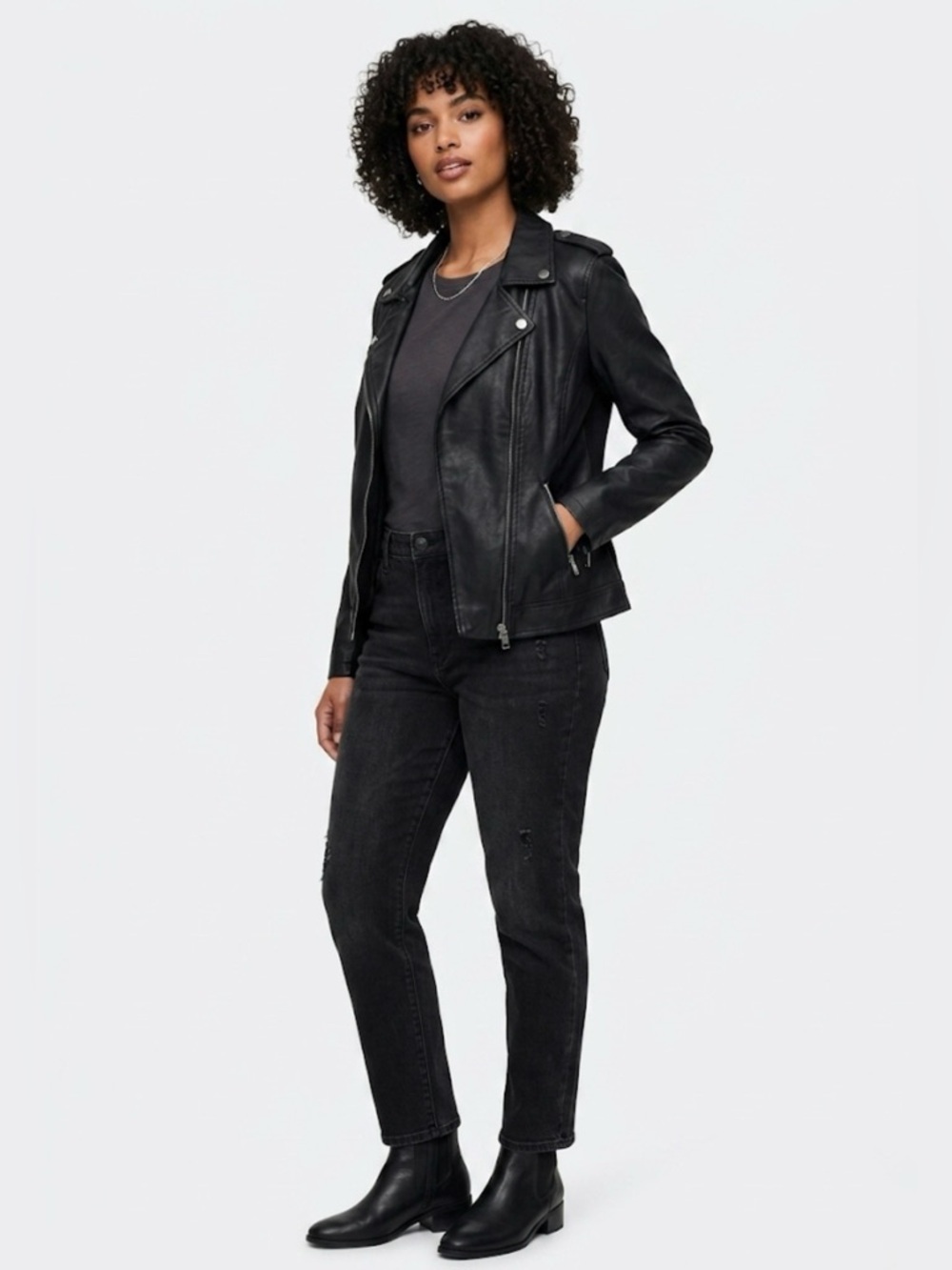 Style & Co. Faux Leather Moto Jacket
Size Medium